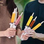 JOLLY CHEF Party Shot 60 Pack Jelly Halloween Shot Syringes, Medium 1.5 oz Container with Lid, Perfect for Plastic Shot Glasses Halloween Thanksgiving Christmas