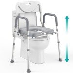 PELEGON Raised Toilet Seat with Handles (400lb) - Adjustable 3 in 1 Commode Chair for Toilet with Arms, Toilet Riser with Handles, Bedside Commode Chair, Handicap Toilet Seat for Elderly (Grey)