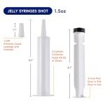 JOLLY CHEF Party Shot 60 Pack Jelly Halloween Shot Syringes, Medium 1.5 oz Container with Lid, Perfect for Plastic Shot Glasses Halloween Thanksgiving Christmas