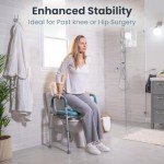 PELEGON Raised Toilet Seat with Handles (400lb) - Adjustable 3 in 1 Commode Chair for Toilet with Arms, Toilet Riser with Handles, Bedside Commode Chair, Handicap Toilet Seat for Elderly (Grey)