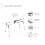 Adjustable Sliding Transfer Bench for Tub & Shower