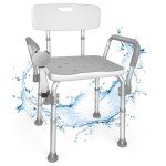 Padded Grip Shower Chair with Adjustable Height