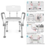 Padded Grip Shower Chair with Adjustable Height
