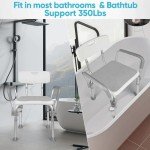 Padded Grip Shower Chair with Adjustable Height