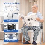 Jofulity Raised Toilet Seat with Handles Open-Front Design, Adjustable Height & Width 440lbs Toilet Seat Riser for Seniors, Elevated Toilet Seat for Elderly Handicap Surgery Pregnant, Toilet Bath Bed