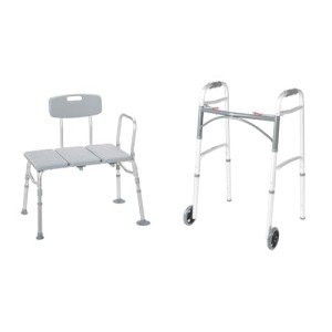Drive Medical Tub Transfer Bench & Folding Walker