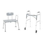 Drive Medical Tub Transfer Bench & Folding Walker