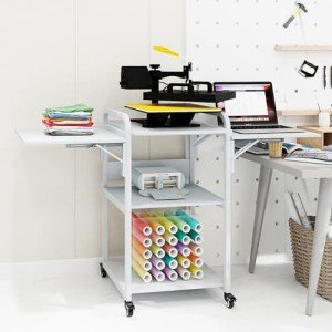 PUNCIA 3-Tier Rolling Heat Press Table Stand