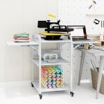 PUNCIA 3-Tier Rolling Heat Press Table Stand