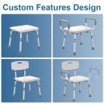 HOMLAND Adjustable Shower Bench with Arms and Back