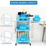 PUNCIA 3-Tier Rolling Heat Press Table Stand