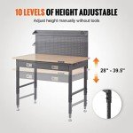 Adjustable Height Heavy-Duty Workbench for Garage