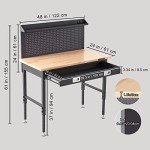 Adjustable Height Heavy-Duty Workbench for Garage