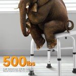 Hiqufet Shower Chair for Inside Shower(500lb), FSA/HSA Eligible 5 Height Adjustable Shower Stool, Shower Seats for Adults, 3-Minute Quick Assembly, Heavy Duty Shower Bench for Inside Shower to Sit on