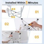 Hiqufet Shower Chair for Inside Shower(500lb), FSA/HSA Eligible 5 Height Adjustable Shower Stool, Shower Seats for Adults, 3-Minute Quick Assembly, Heavy Duty Shower Bench for Inside Shower to Sit on