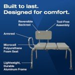 VMS Adjustable Padded Transfer Bench - 300 lbs Capacity