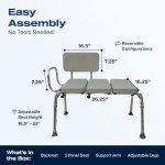 VMS Adjustable Padded Transfer Bench - 300 lbs Capacity