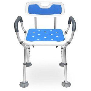 Heavy Duty Height Adjustable Shower Chair with Arms
