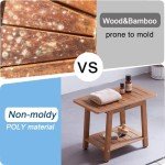 Waterproof Adjustable Shower Stool with Non-Slip Legs