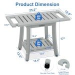 KingPavonini Waterproof Shower Bench and Seat