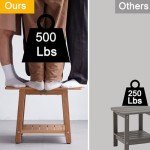 Waterproof Adjustable Shower Stool with Non-Slip Legs