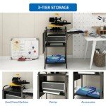 3-Tier Foldable Rolling Heat Press Machine Stand