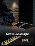 Portable Non-Skid Aluminum Wheelchair Ramp - 2FT