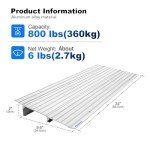 Ruedamann 2" Rise Aluminum Wheelchair Ramp, 800 LBS