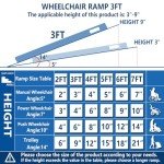 Portable 3-Foot Aluminum Wheelchair Ramp