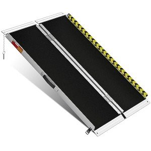 Portable 122 cm Aluminum Wheelchair Ramp – Slip-Resistant