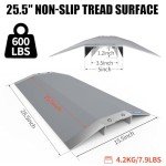 Adjustable 28.5" Aluminum Wheelchair Ramp with Non-Slip Surface