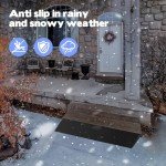 1" Rubber Wheelchair Threshold Ramp, 2204 lbs Capacity