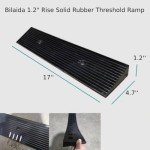 1.2'' Solid Rubber Wheelchair Threshold Ramp - 1500 LBS Capacity