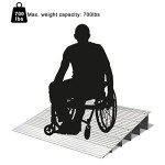 Adjustable 5" Wheelchair Threshold Ramp, 700LBS Capacity