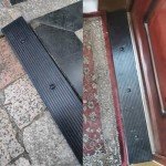 1.2'' Solid Rubber Wheelchair Threshold Ramp - 1500 LBS Capacity