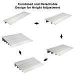 Adjustable 5" Wheelchair Threshold Ramp, 700LBS Capacity