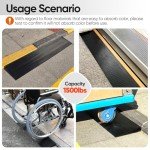 Non-Slip Rubber Threshold Ramp for Wheelchairs and Scooters