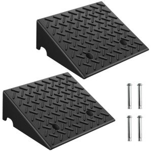 Heavy-Duty 6-Inch Rubber Curb Ramps - 2 Pack