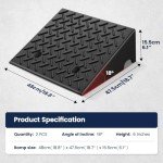 Heavy-Duty 6-Inch Rubber Curb Ramps - 2 Pack