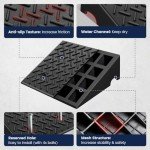 Heavy-Duty 6-Inch Rubber Curb Ramps - 2 Pack