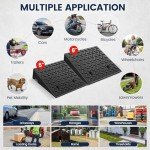 Heavy-Duty 6-Inch Rubber Curb Ramps - 2 Pack