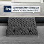 Heavy-Duty 6-Inch Rubber Curb Ramps - 2 Pack