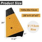 Heavy Duty 5" Rubber Curb Ramp for Wheelchairs