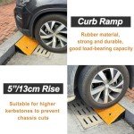 Heavy Duty 5" Rubber Curb Ramp for Wheelchairs
