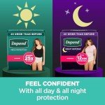 Depend Fresh Protection Adult Incontinence & Postpartum Bladder Leak Underwear for Women, Disposable, Maximum, Large, Blush, 28 Count, Packaging May Vary