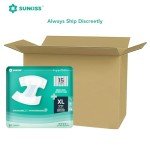 SUNKISS TrustPlus Adult Diapers with Maximum Absorbency, Disposable Incontinence Briefs with Tabs for Men and Women, Odor Control, XLarge, 15 Count