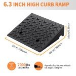 Heavy Duty Rubber Curb Ramp for Vehicles and Wheelchairs