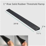 Bilaida 1" Solid Rubber Wheelchair Threshold Ramp