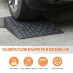 Heavy Duty Rubber Curb Ramp for Vehicles and Wheelchairs