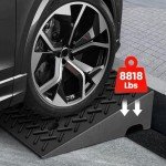 Heavy-Duty Rubber Driveway Curb Ramp - 2 Pack